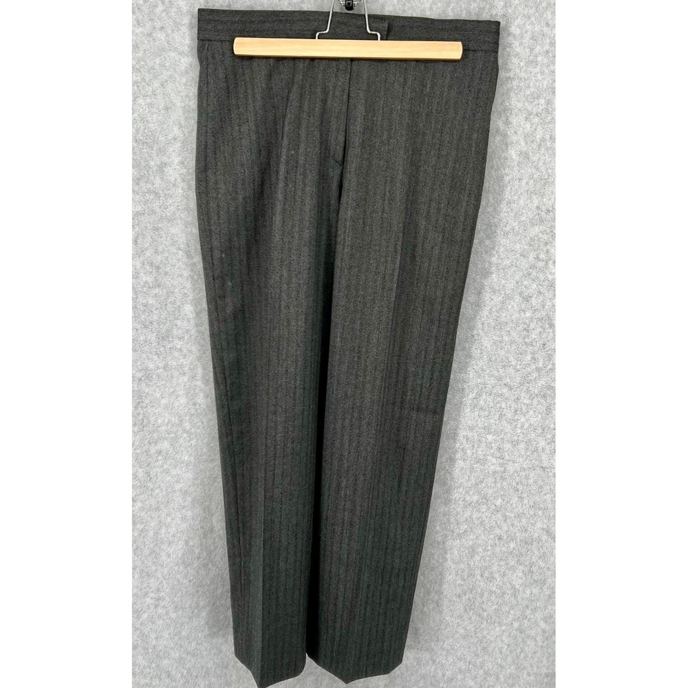 Zanella Dress Pants Women 4 Gray Pinstripe Stretch Wool Italy Trousers Vintage